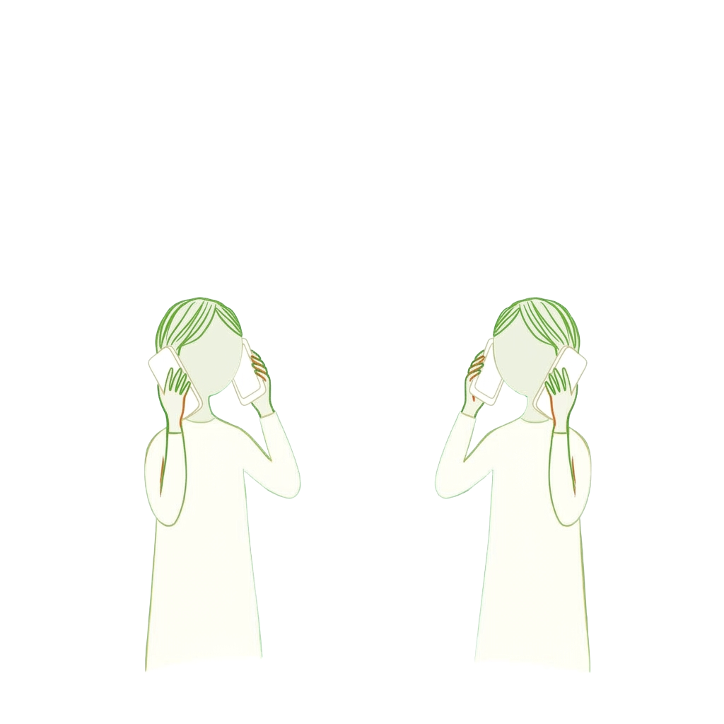Naive illustration of people with phones and a lightbulb